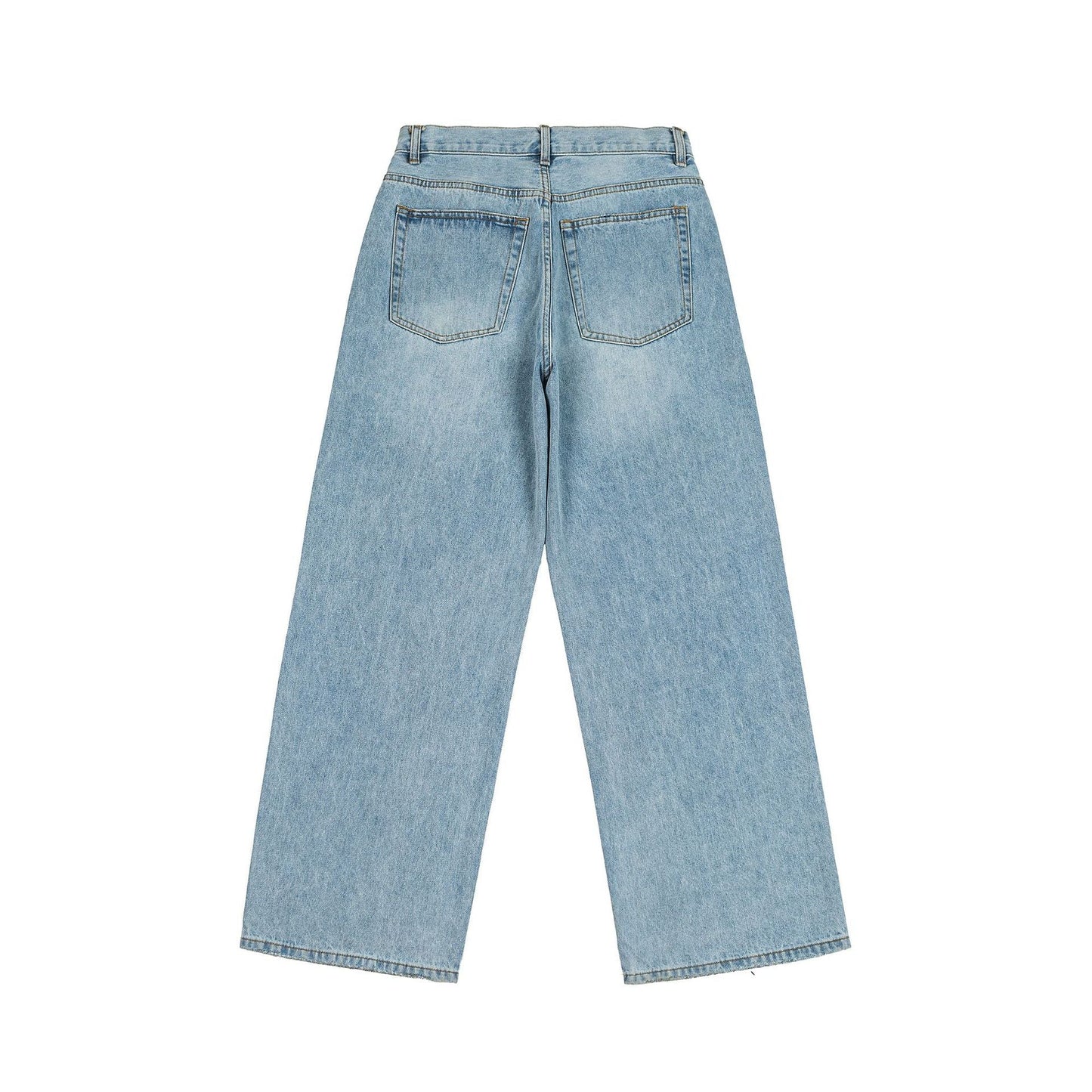 Washed Ripped Loose Straight Leg Casual Wide Leg Jeans for Women